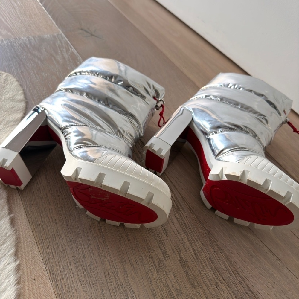 CHRISTIAN LOUBOUTIN Metallic Oriona Lug 100 Boots - Picture 3 of 4